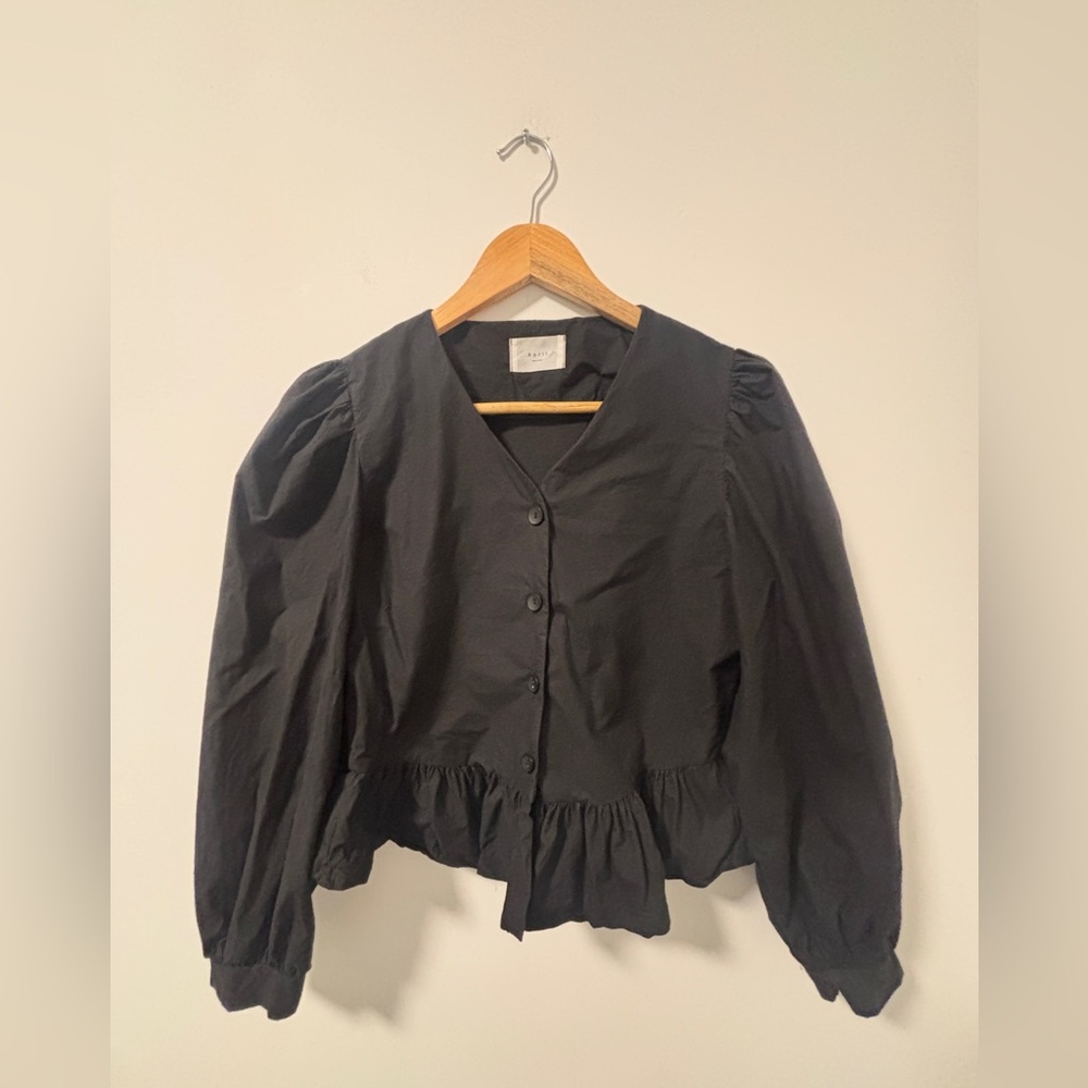 Korean Brand "April" Peplum Blouse